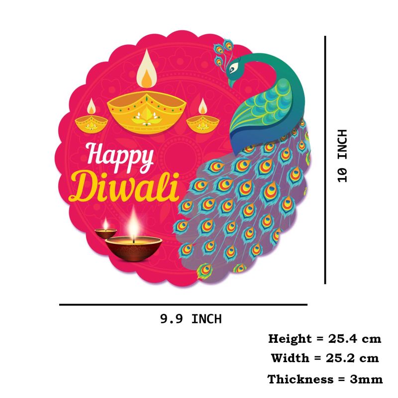 Happy Diwali Wall Hanging | Wall Art Mdf Wooden Hanging For Living Room | Bedroom | Home Decor | Office | Diwali Decoration Wall Hanging